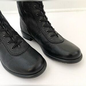 Stuart Weitzman Black Lace Up Boots